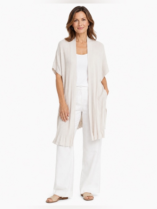 Eileen Fisher Sweaters - Eileen Fisher Cream Sleek Tencel Rib Kimono Cardigan